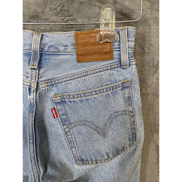 LEVI’S Premium Wedgie Straight Womens Size 25 Distressed Cut Off Ankle Y2K Drift - Picture 5 of 14